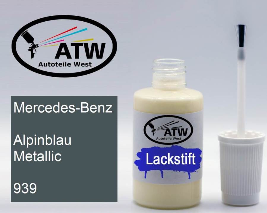 Mercedes-Benz, Alpinblau Metallic, 939: 20ml Lackstift, von ATW Autoteile West.